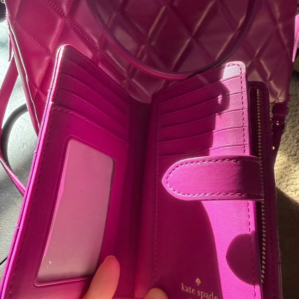 Kate Spade Fuchsia Quilted Shoulder Bag Set - Picture 7 of 10